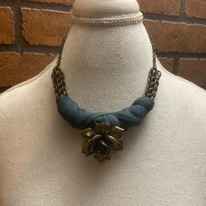 Floral and Fabric necklace